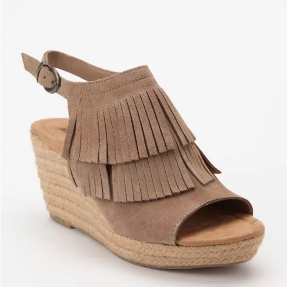 Minnetonka Ashley Wedge Women’s Suede Sandals Size 9